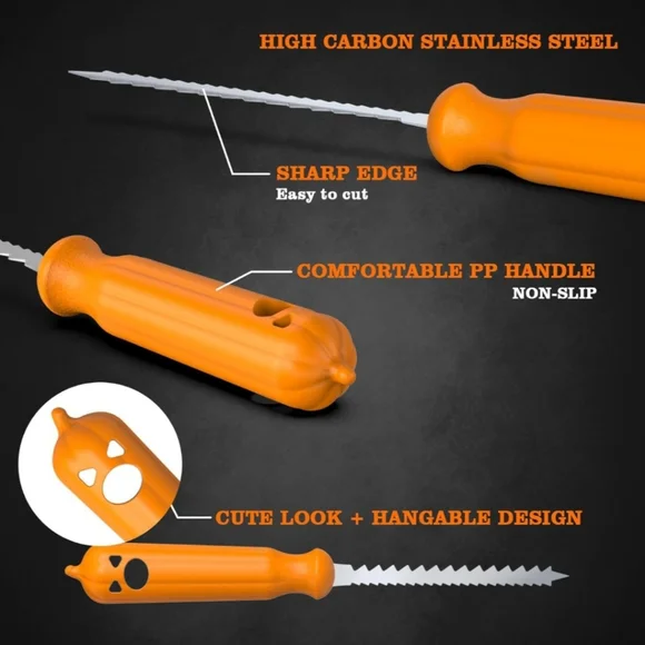 Halloween-Decorations Pumpkin Carving Kit Set with Stencils and Storage Bag - Picture 5 of 7